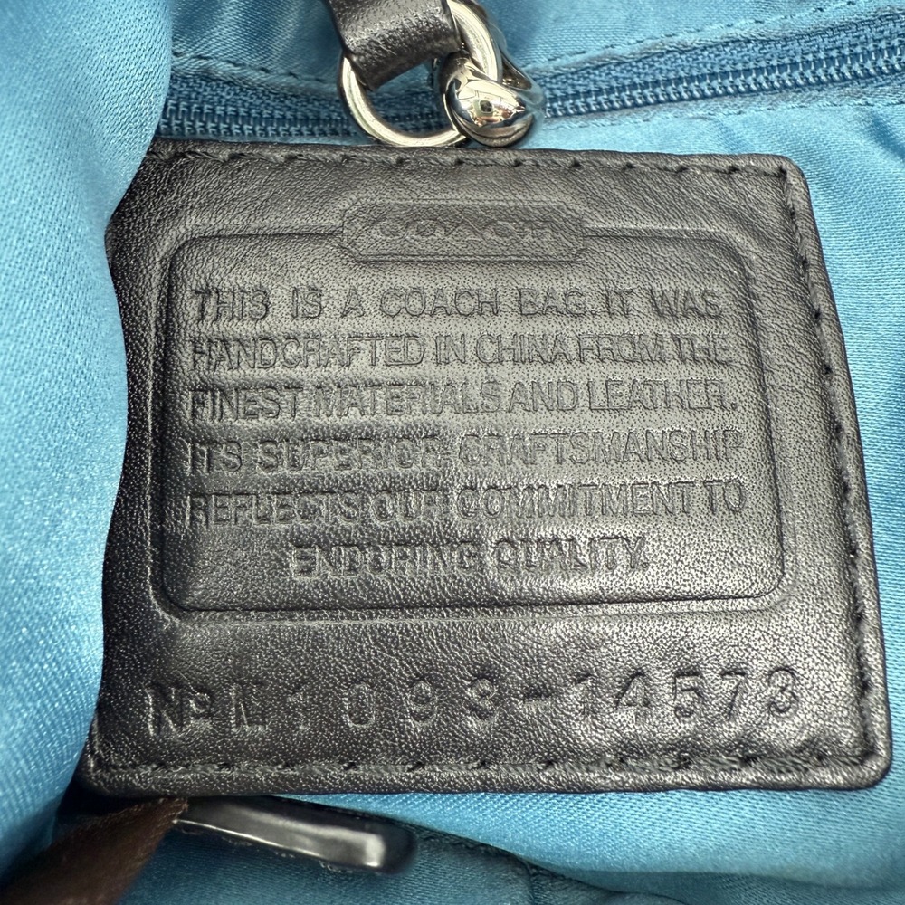 Coach 14573 Y2K Optic O Black White Canvas Tote Bag Leather Shoulder Purse - Picture 6 of 16
